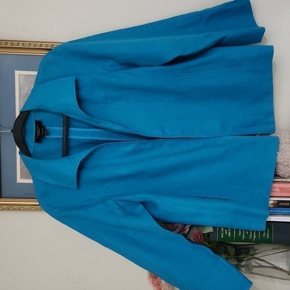 100% Irish Linen Talbots Blazer Jacket Contemporary Career Office Formal Dressy - Picture 1 of 16